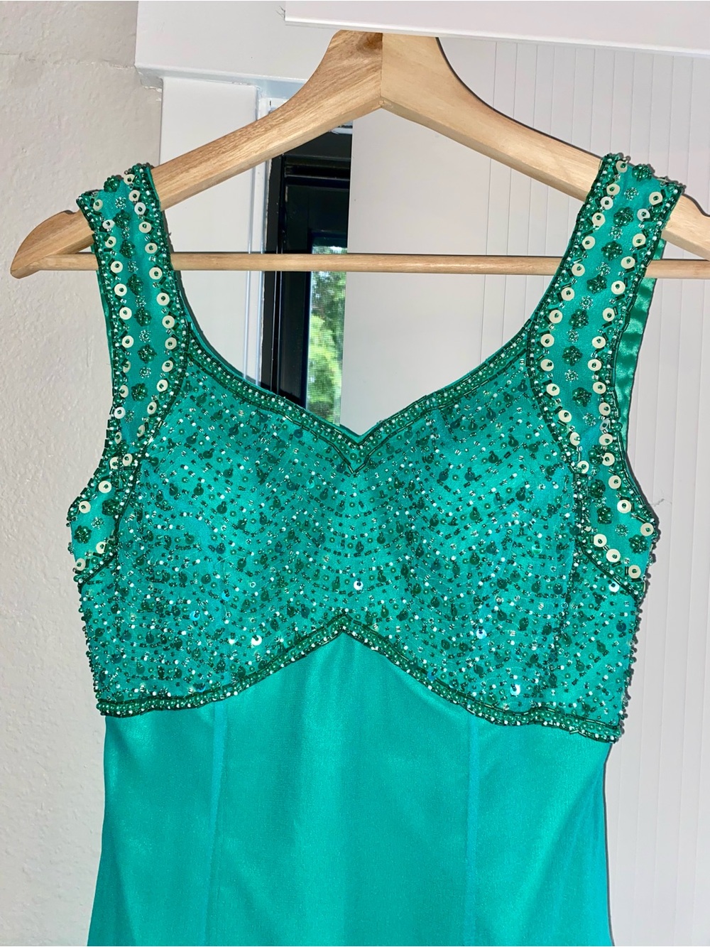 Alyce Paris Teal Beaded Prom Dress